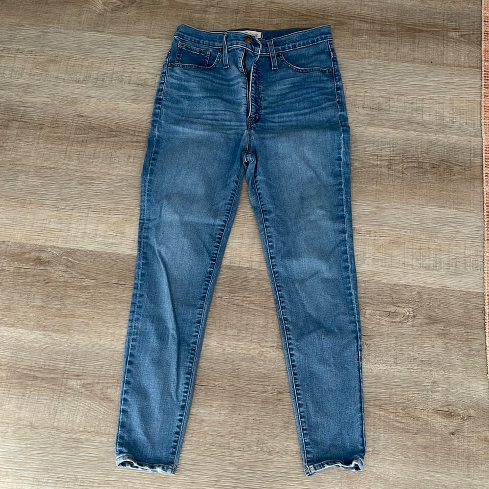 Madewell 11” High Rise Skinny, medium wash, stretch